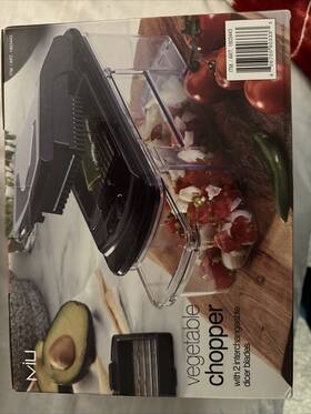 1803443 Miu Vegetable Chopper With 2 Interchangeable Dicer Blades And Pusher Brand New