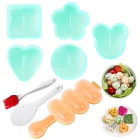 Sm-8pcs-green Mlryh Onigiri Maker 8 Pcs Sushi Musubi Kit - Rice Ball Mold With Sma
