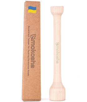 Mokosha 648499871284 14 Inch Sauerkraut Tamper For Packing Fermented Foods Into Mason Jars Long Wo