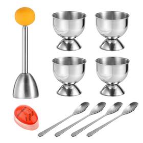 Molfuj 782917918394 Egg Cups For Soft Boiled Eggs With Spoons Cracker Topper Set