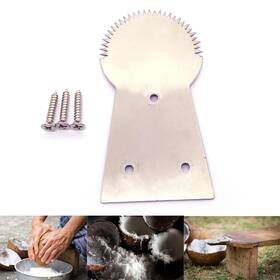 Mooninja 806292886373 Coconut Grater Scraper Shredder Flat Blade Head Small Utensil Silver