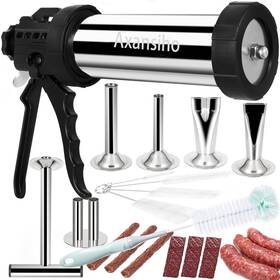 Mtogalt 768461237365 Stainless Steel 2.1 Lb Large Capacity Jerky Gun Kits 12-piece Professional Je
