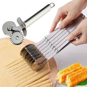 Mtomdy 751342823382 7 Wheel Pastry Cutter Pizza With Stainless Steel Double Multi-r