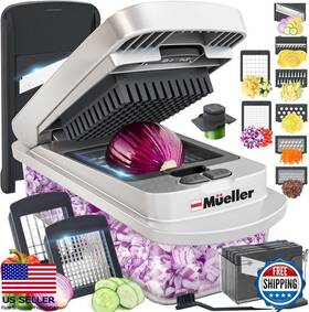 B08n9q24m9 Mueller 10-in-1 Vegetable Chopper Mandoline Slicer With 8 Blades And Container