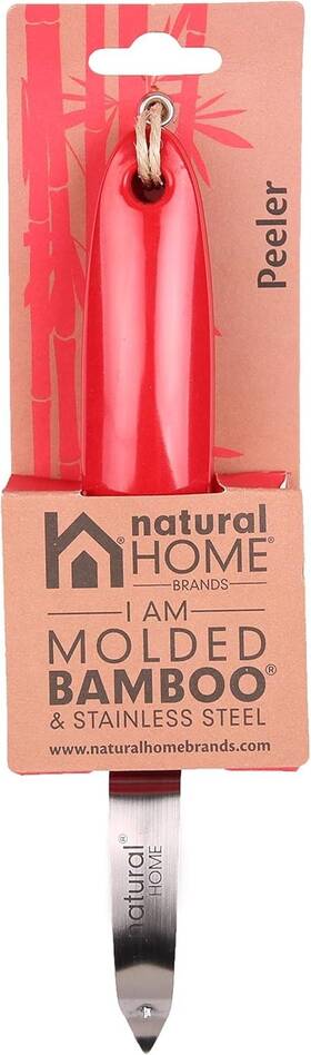 Natural Home Brands 711473405147 Molded Bamboo Peeler Eco-friendly Handle With Stainless Steel Bla