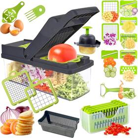 Neez 445020627678 Vegetable Chopper 15 In 1- Multifunctional Food With 7 Blades- Mandoline