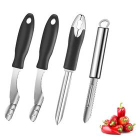 Nerecnd 194998704344 4 Pieces Pepper Corer Zucchini Cucumber Core Deseeder Chili Jalapeno C