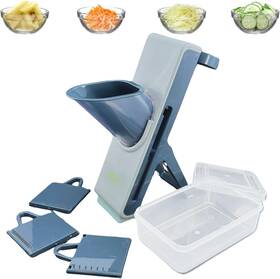 Ngi-vs04-gb Nextg Ideaz Safe Mandoline Slicer For Kitchen - 4-in-1 Multifunctional Gray/blue