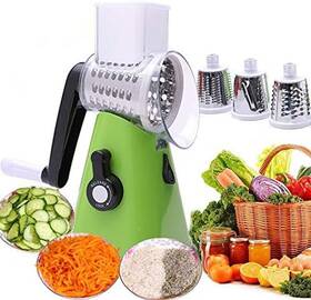 Nilican 445049415416 Manual Rotary Potato Grater Kitchen Mandoline Vegetable Slicer With 3 Interchang