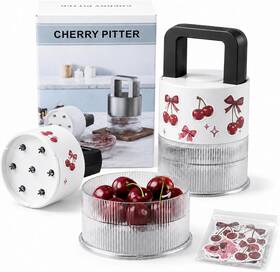 Nimbleleap 726084858671 Cherry Pitter Tool 7-in-1 Seed Remover With Clear Pit Collector Easy Pr