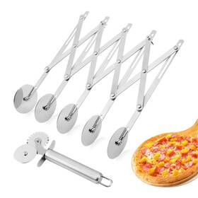 22407118 Ninefox 5 Wheel Pastry Cutter Stainless Pizza Slicer With1 Pc Double