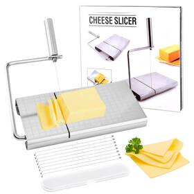 Ninefox 694577806013 Cheese Slicers With 8 Replaceable Wires Board And Measuring Grids Adjustabl