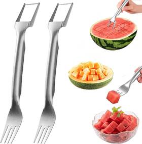 Nobrand 375089679745 2-in-1 Stainless Steel Watermelon Cutter Dual Head Slicer Tool 2pcs