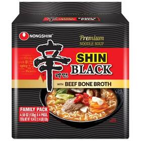 360-95917 Nongshim Spicy Pot-au-feu Flavor Shin Black Noodle Soup 4.58 Oz Pack Of 4
