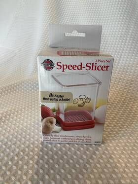Norpro 313088728750 Speed Slicer With Push Plate Red 3 Inch L X W 4.25 H