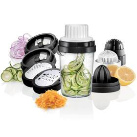 Nourished Essentials 065014206218 8-in-1 Spiralizer Juicer Grater Set Of 9 Compact Plastic Vegetable Noodle Maker