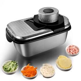 Novano 719645477077 9-in-1 Vegetable Chopper Stainless Steel Mandoline Slicer Veggie F