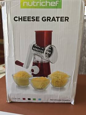 Ncvegsli55red Nutrichef Cheese Grater /hand Crank / New Box Is Damaged