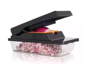 Nutrichopper 080313073366 Nutri Slicer Xl Chopper With Container 2 In 1 Mandoline Slice Shred Dice New