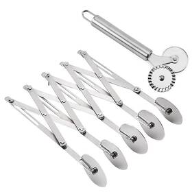 Odowalker 667016403593 5 Wheel Pastry Cutter Pizza With Stainless Steel Double Set Of