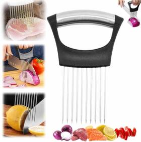 Ofy Us Direct 744759287618 Onion Slice Holder 2025 Upgraded Stainless Steel For Slicing Lemon