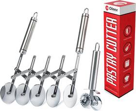 Oleex Your Kitchen Helper 300876469391 All-dough Pastry Cutter Set. 5 Wheel Dough And Dual Fluted