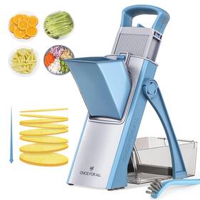 5061025 Once For All Manual Stainless Steel Vegetable Cutter French Potato Slicer Spiral Tabletop Cut