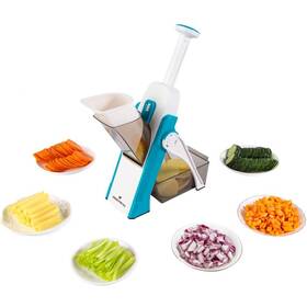 Once For All 727156898793 Safe Mandoline Slicer 5 In 1 Vegetable Cutter Strips Julienne Dicer Adjustab