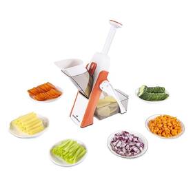 Once For All 727156899127 Safe Mandoline Slicer 5 In 1 Vegetable Cutter Strips Julienne Di