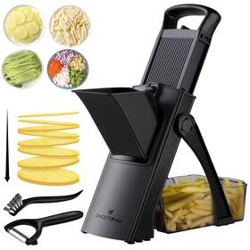 Js011 Once For All Mandoline Slicer Adjustable Vegetable Chopper Food Potato French Fry Cutter