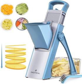 Js03-blue Once For All Upgrade Safe Mandoline Slicer Plus Biger Size Adjustable Veget