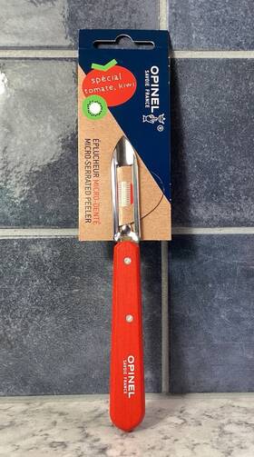 002047 Opinel No. 115 Micro Serrated Stationary Peeler Red Handle New
