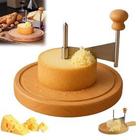Oucift 445026893824 Cheese Curler Wheel With Lid Flower Maker Rotary Slicer Wood Base
