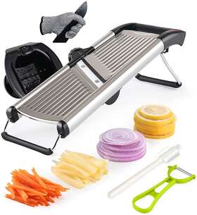 Ourokhome 445026082013 Kitchen Adjustable Mandolin Slicer - Stainless Steel Food French Fry C