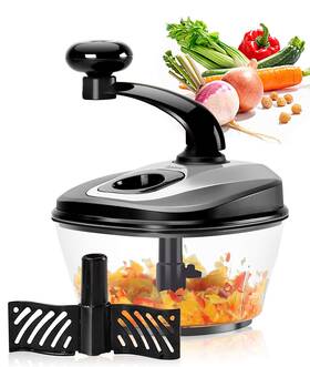 Ourokhome 720455383212 Hand Crank Vegetable Chopper 1.8 L Heavy Duty Speedy Food Processor With Egg Sep