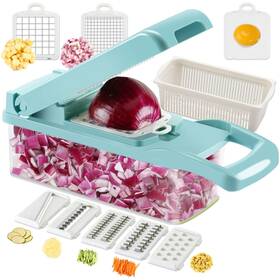 Ourokhome 797805801351 Vegetable Dicer Mandolin Slicer 7 Blades Handy Onion Chopper Shredder With Egg S