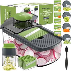 B860g-e-7 Ourokhome Mandolin Slicer With Handheld Spiralizer Hand Safe Vegetable Shredder 6