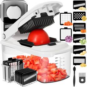 Ourokb860w-8 Ourokhome Food Chopper With Container Manual Mandolin Vegetable Slicer Onion Dicer Wit