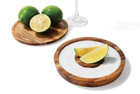 76491 Outset 3-in-1 Acacia Wood Salt Rimmer Cutting Board And Storage Container 6