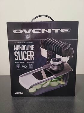 1506 Ovente Multifunctional Mandoline Slicer With Safety Gloves Nib