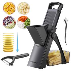 B0fkmrlmt1 Oykefaw Safe Mandoline Slicer For Kitchen 6 In 1 Vegetable Chopper French Fry