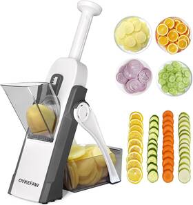 My-js001-hui Oykefaw Safer Mandoline Slicer For Kitchen Potato Chips Vegetable And Gray