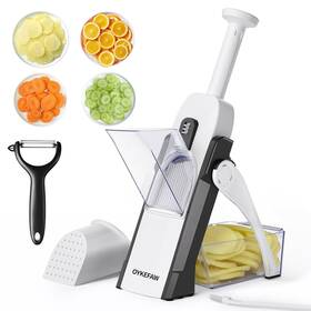 My-js004-hui-c Oykefaw Mandoline Slicer For Kitchen 6 In 1 Vegetable Nornal Light Gray