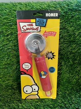 71990 Pacific Direct The Simpsons Homer Talking Pizza Cutter Stainless Steel Replace Batteries Sealed
