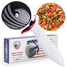 Patriots Choice 860013221317 Ultra Sharp Stainless Steel Pizza Wheel With Finger Guard. Dishwasher Safe 10 Inch