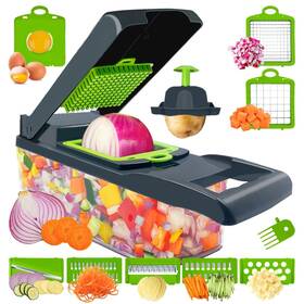 Pawpro 780748672126 Vegetable Chopper Multi-functional 14 In 1 Veggie With 5 Blades And