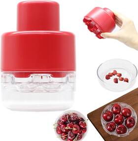Pctc 742521857779 Cherry Pitter Tool - Pit Remover For Cherries 7 In1 Red