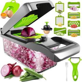 Petnook 313099215256 14 In 1 Multifunctional Food Chopper - With Vegetable Peeler Slicer Dicer Cut