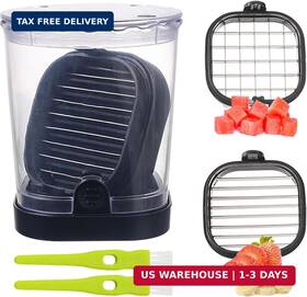 Phoyen 788362275648 2-in-1 Detachable Fruit Slicer And Dicer Stainless Steel Strawberry With L