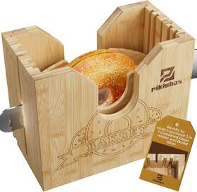 Piklohas 445030651649 2025 Upgrade Bagel Slicer Bamboo Cutter For Small And Large Bagels Bread